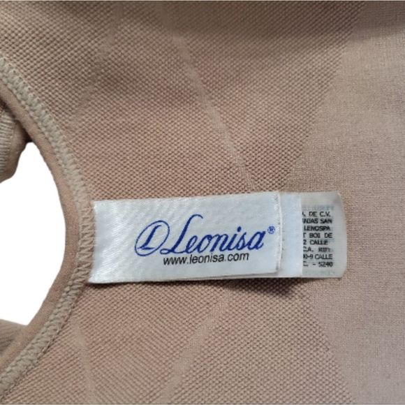 LEONISA Vintage Discontinued "Wireless Everyday Bra" Nude Compression Size L - Picture 3 of 8